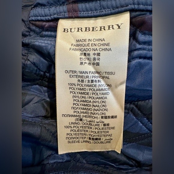 BURBERRY BRIT Womens Quilted Patchwork Puffer Jacket Coat Navy Blue, Small - Picture 16 of 16